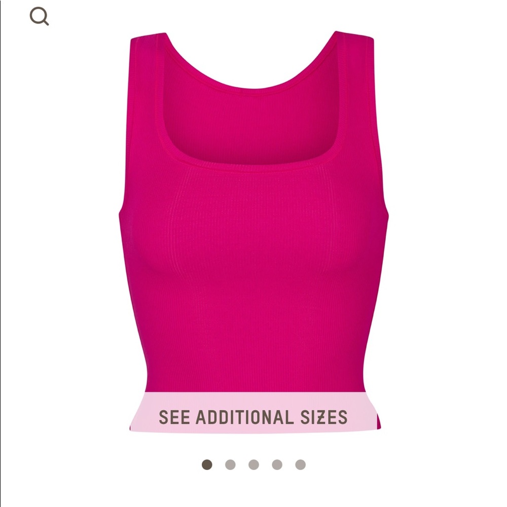 brand new skims raspberry cotton rib tank top